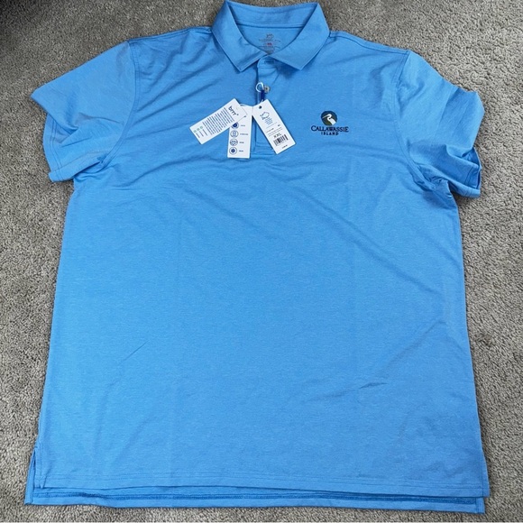 Southern Tide Mens XXL Blue Callawassie Island Brrr Polo Shirt Quick Dry Stretch - Picture 9 of 10